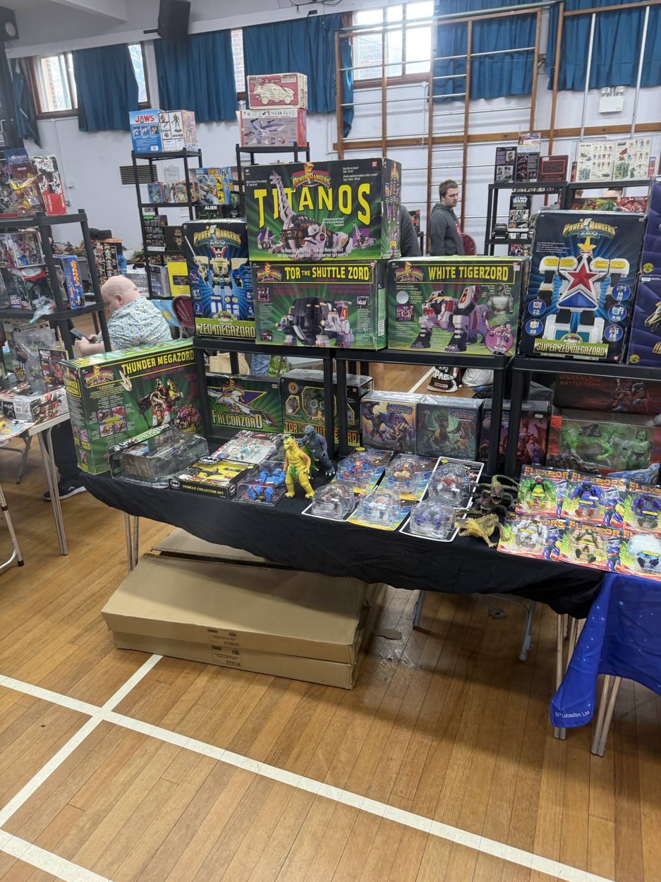 Boxed Power Rangers Zords including Titanos and White Tigerzord